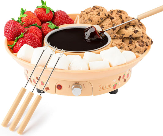 Fondue Electric Chocolate Pot Set - White